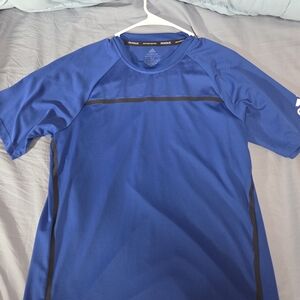 adidas Primeblue Royal Blue Short Sleeve Performance Tee with Black Trim Size M